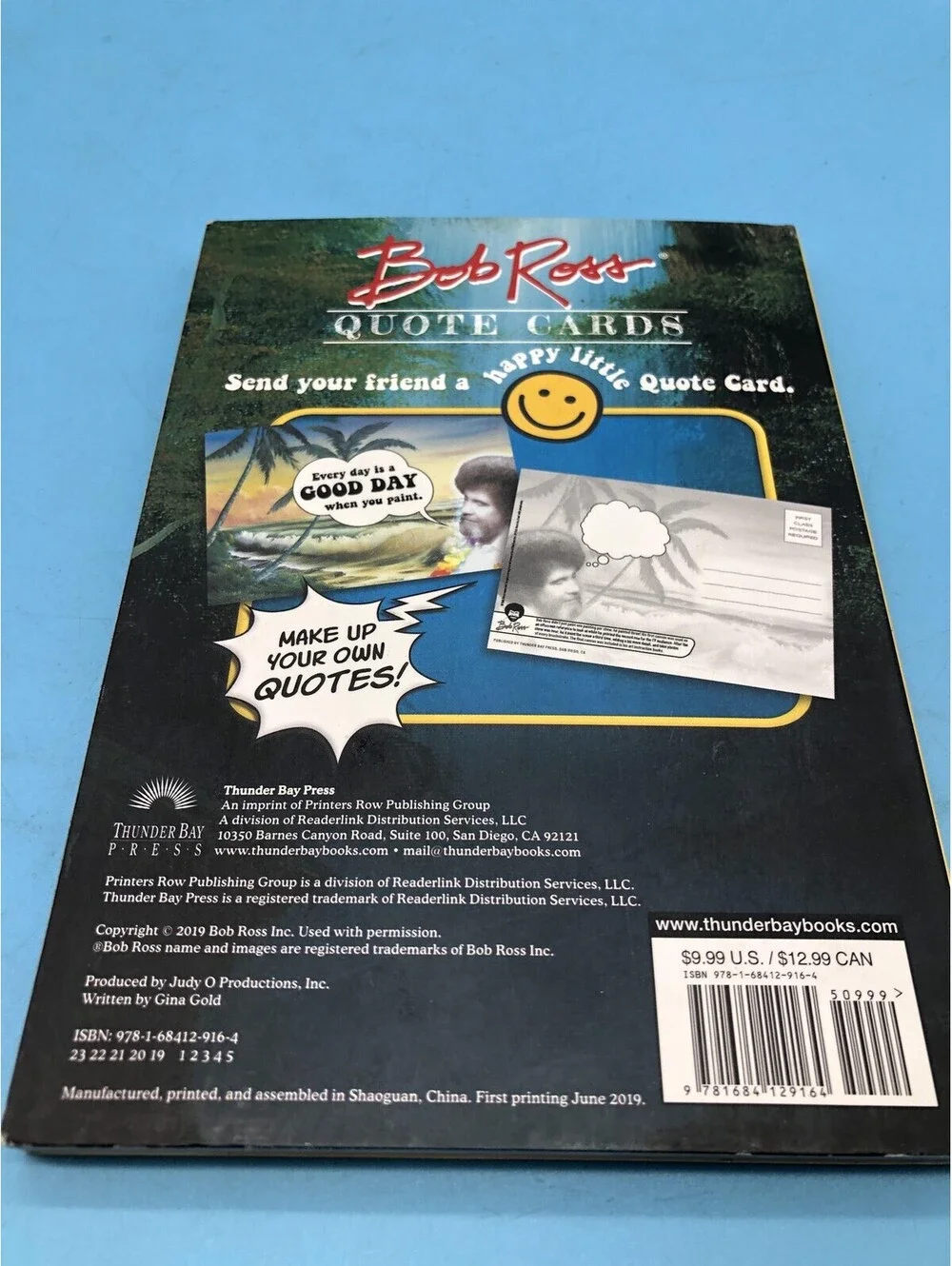 Bob Ross Quote Cards Greeting Card Book Multicolor 20 Postcards Puffy Stickers